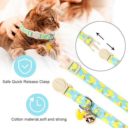 2 Pack Summer Duck Dinosaur Cat Collars Breakaway - Image 2
