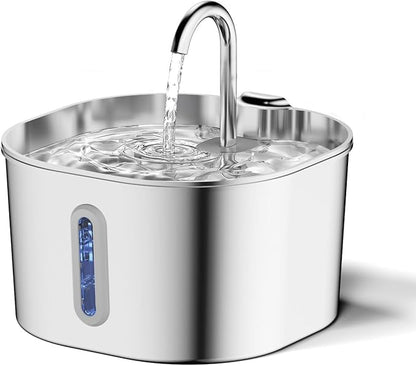 2.2L Stainless Steel Cat Water Fountain Automatic Pet Water Dispenser by fbkapelk