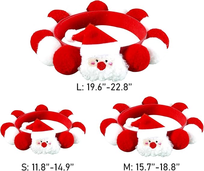 Lionheart glory Christmas Collar Pom-Pom Plush Ball Collar - Image 3