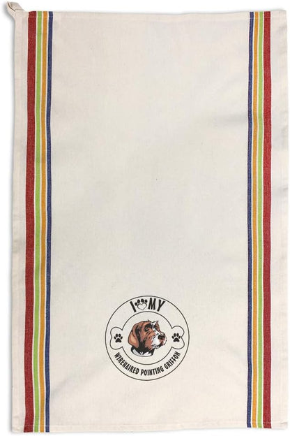 Custom Decor Kitchen Towels Love Paw Wirehaired Pointing Griffon Dog Pets Dogs by Style+In+Print