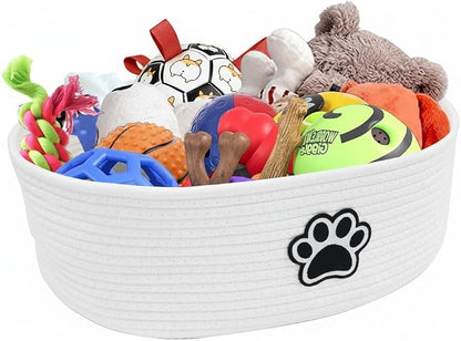 Dog Toy Box Woven Basket, Dog Toys Basket, Dogs Organization and Storage by Unknown