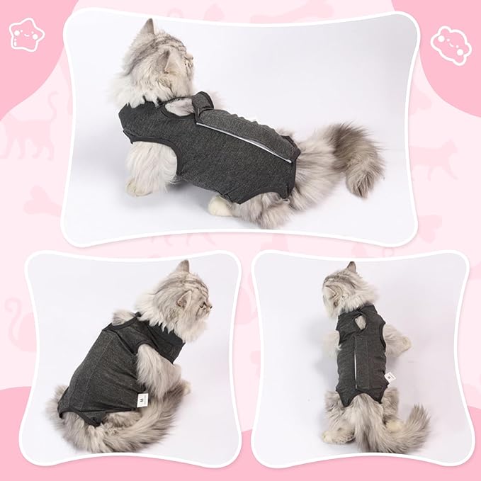 Cat Recovery Suit for Abdominal Wounds or Skin Diseases, Cat Onesie for Cats - Image 4
