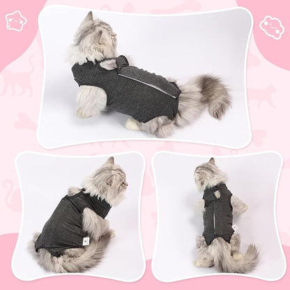Cat Recovery Suit for Abdominal Wounds or Skin Diseases, Cat Onesie for Cats - Image 4
