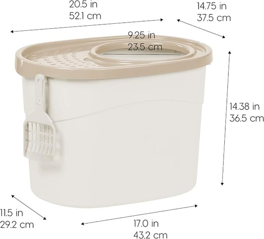 IRIS USA Top Entry Cat Litter Box, Large Enclosed - Image 2