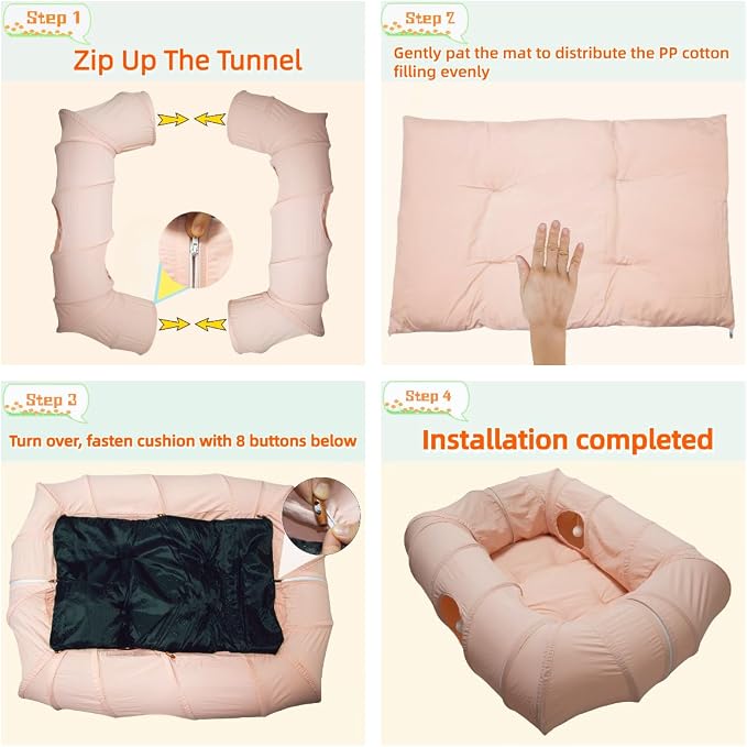 XxingSheep 4 Ways Shuttled XL Cat Tunnel Bed - Image 5