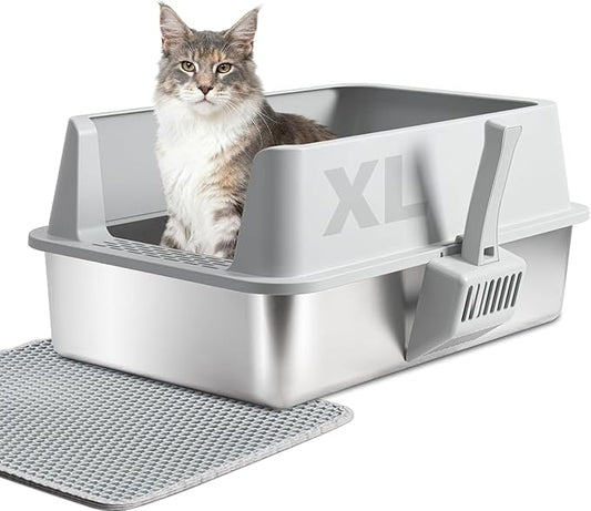Stainless Steel Cat Litter Box by YOLLBERLifeStudio