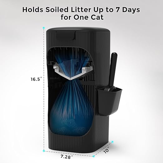 Cat Litter Trash Can for Odor Control, Hands-Free Patent Structure Litter - Image 4
