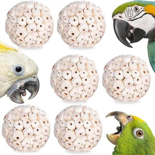 6 Pack Bird Toy Sola Balls, Natural Parrot Soft Chew Shredding & Foraging Toy by sevvynaut