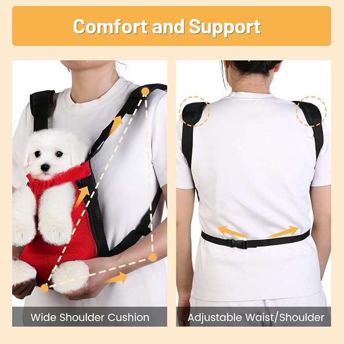 Inspack Dog Backpack Carrier/Cat Carrier, Adjustable Pet Front Carriers Travel - Image 8