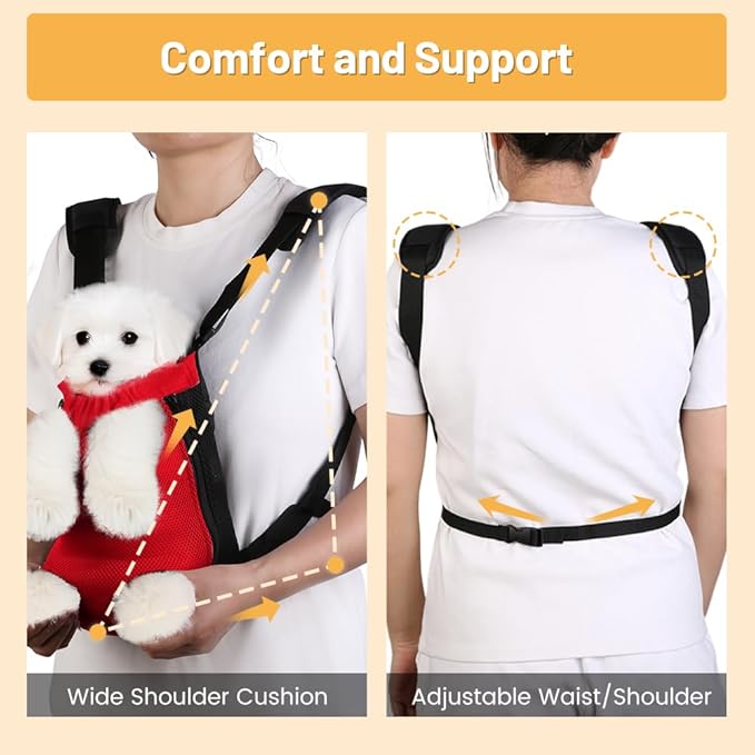 Inspack Dog Backpack Carrier/Cat Carrier, Adjustable Pet Front Carriers Travel - Image 8