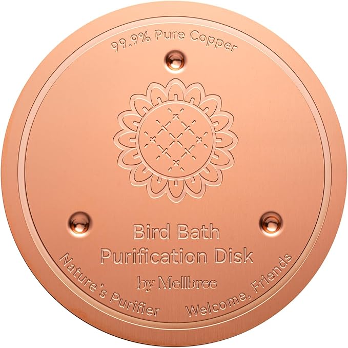 Mellbree Bird Bath Copper Disk, 0.6mm Reinforced 99.99% Pure Copper Cleaning by Mellbree