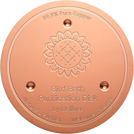 Mellbree Bird Bath Copper Disk, 0.6mm Reinforced 99.99% Pure Copper Cleaning by Mellbree
