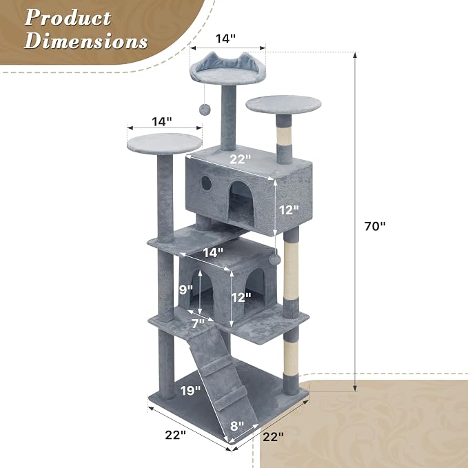 Athena Collection 70 Inch Cat Tree - Image 2