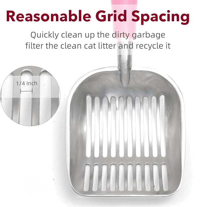 Cat Litter Scoop, Kitty Metal Scooper, Aluminum Alloy Sifter, Kitten Pooper - Image 5