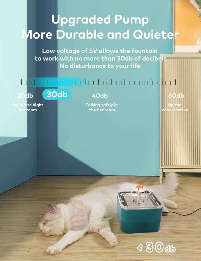 Cat Water Fountain Stainless Steel: Flower Cat Fountain - Image 2