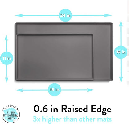 CatGuru Cat Food Mat, Small & Large Feeding Mats, 100% Waterproof Silicone Pet - Image 2