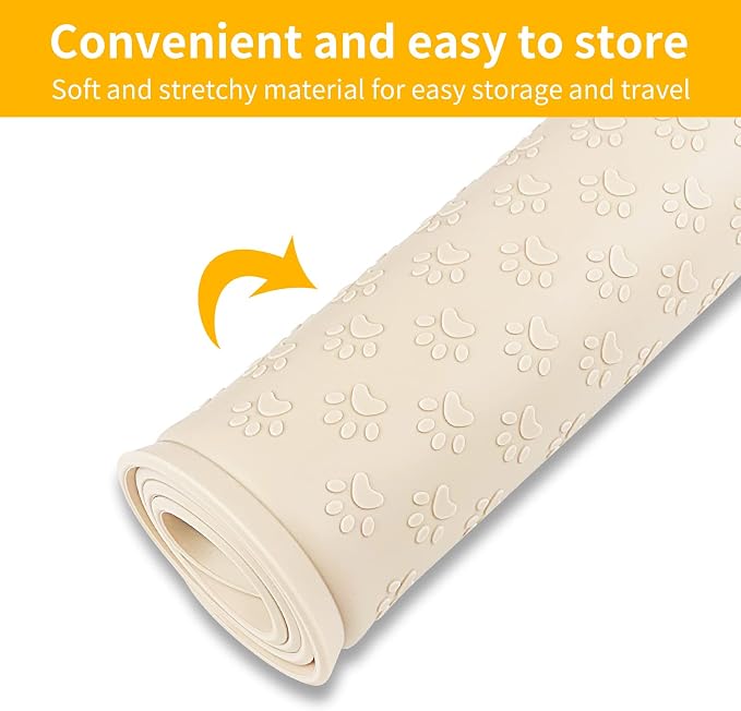 Ptlom Pet Placemat for Dog and Cat, Waterproof Non-Slip Silicone Feeding Bowl - Image 9