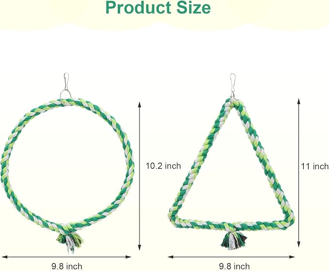 Wontee Bird Swing Bird Rope Perch Parrot Climbing Stand - Image 5