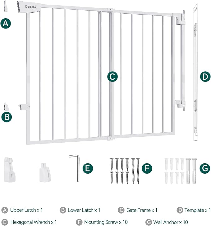 Babelio 34" Tall No Bottom Bar Baby/Dog Gate - Image 9