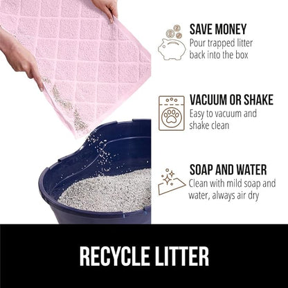 GORILLA GRIP Cat Litter Box Mat, Water Resistant, US Designed Kitty Litter - Image 5