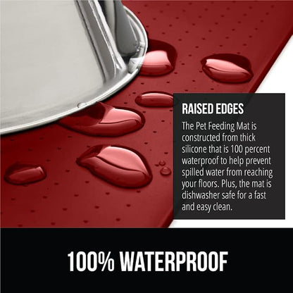 GORILLA GRIP 100% Waterproof Raised Edge BPA Free Silicone Pet Feeding Mat - Image 3