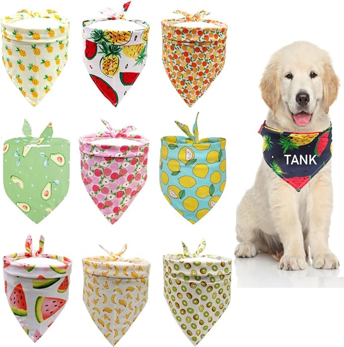 Personalized Dog Bandana Embroidered Name Custom Neckwear Dog Scarf Triangle by Ulicoprofessionalpersonalized