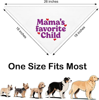 Mama's Favorite Child White Dog Bandana, Funny Photo Prop Pet Scarf Accessories - Image 2
