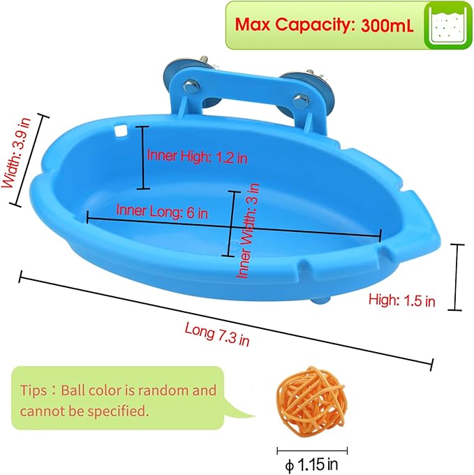 Mygeromon Bird Bath for Cage-Small Tub Bowl for Hang Inside Cage Birdbath - Image 6