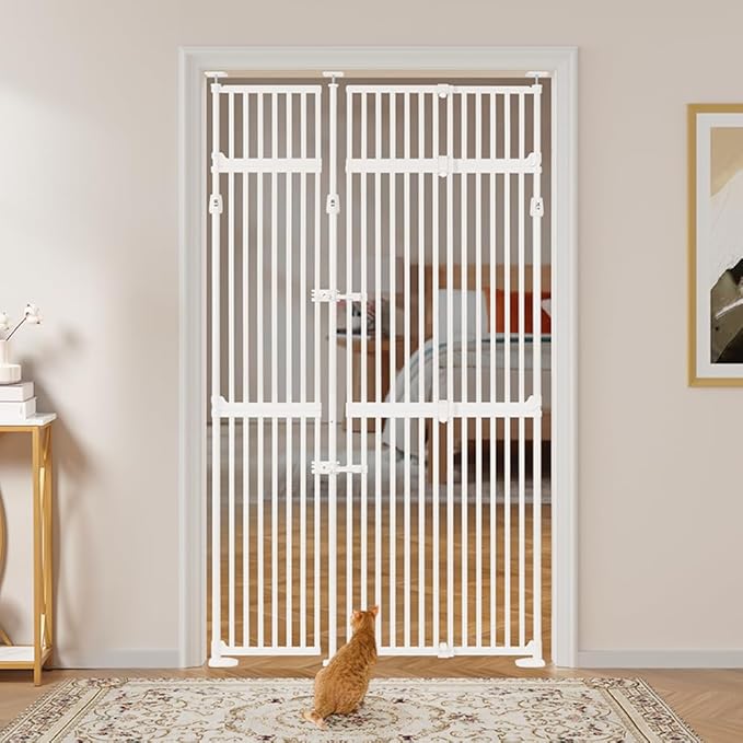 unipaws 86" High Extra Tall Cat Gate, Auto Closing and No Drilling Safety Gate by unipaws