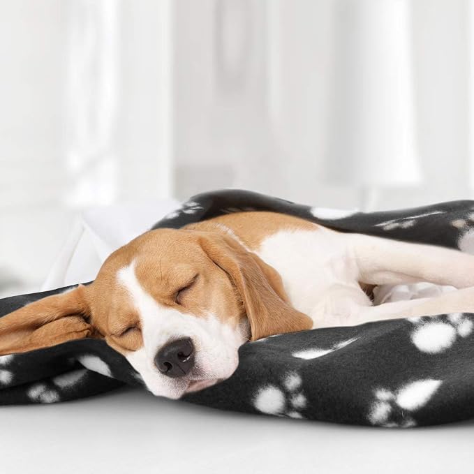 Comsmart Dog Blankets for Small Dogs, 6 Pack Puppy Blanket Cute Paw Print Pet - Image 7
