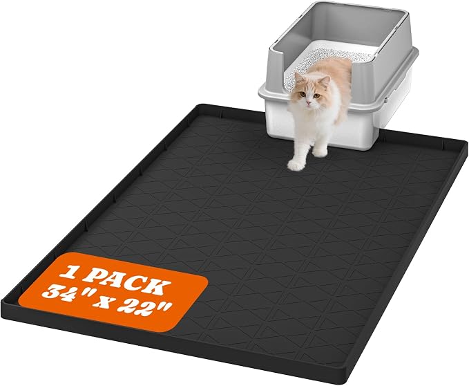Extra Large Silicone Cat Litter Mats, Non-Slip Kitty Litter Mat by Pawtners