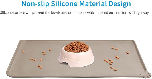AUDWUD Silicone Waterproof Pet Feeding Mats, Anti Slip Bowl Pad, Dog Mat - Image 2