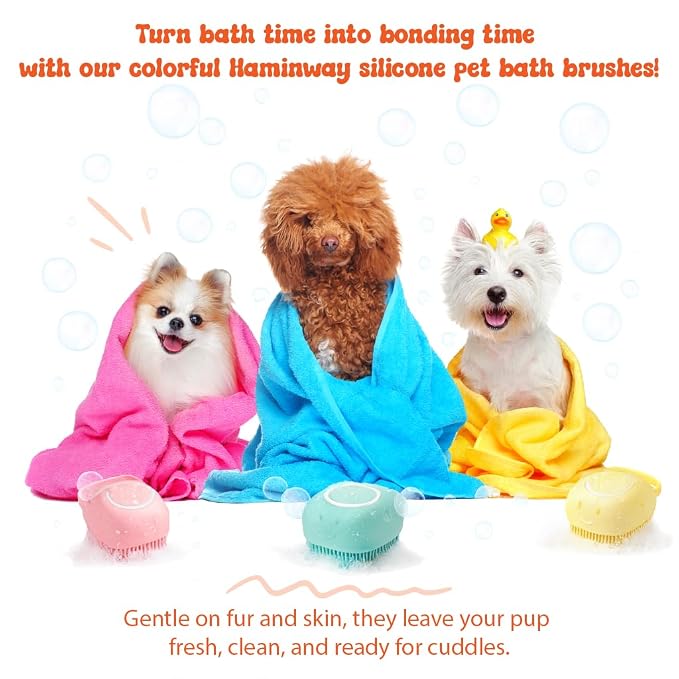 HamInWay Dog Bath Brush, 2-in-1 Dog Brush - Image 8