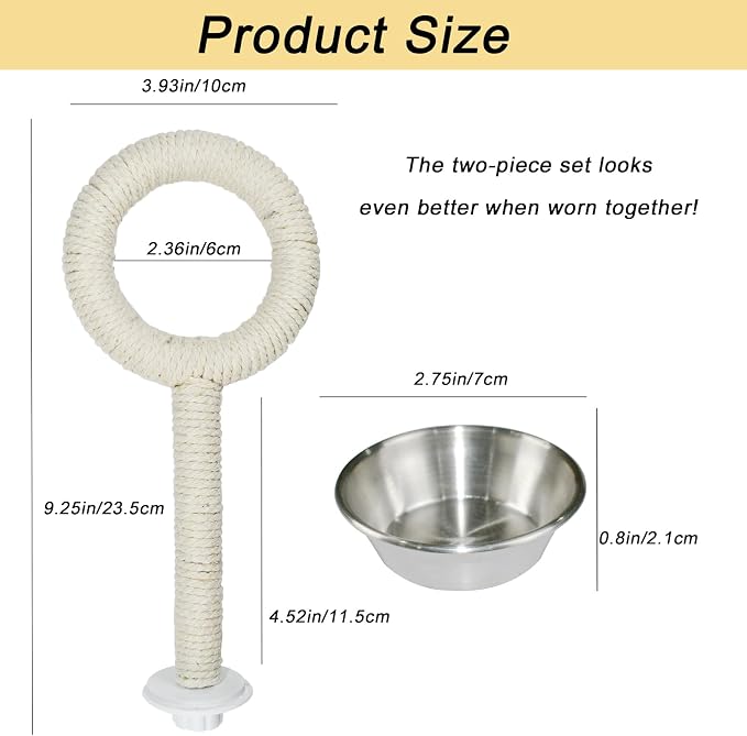 ASOCEA Bird Perch Feeding Cup, Bird Bowls - Image 2