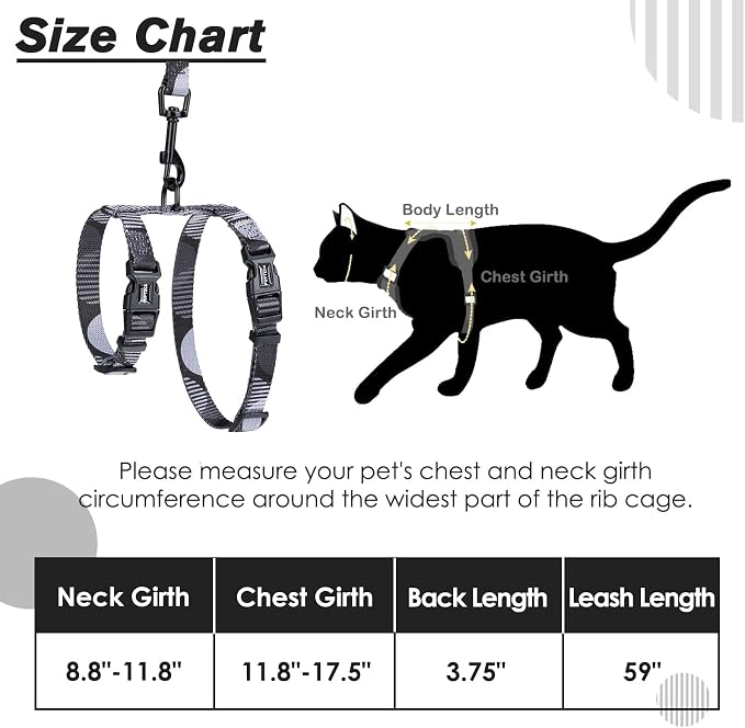 PUPTECK Adjustable Cat Harness and Leash Set Escape Proof Kitten Strap Collar - Image 6