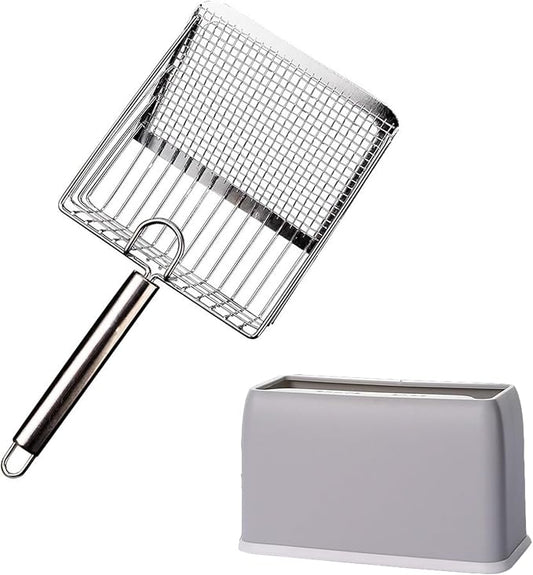 Cat Litter Scoop, Metal Scooper, Deep Shovel, Ergonomic Handle, Kitten Poop by Dustnix