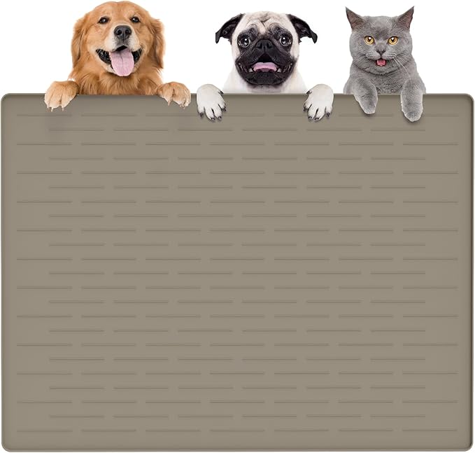 Largest Dog Food Mat, 39.5"x29.5" Silicone Dog and Cat Mat by Goldleaf