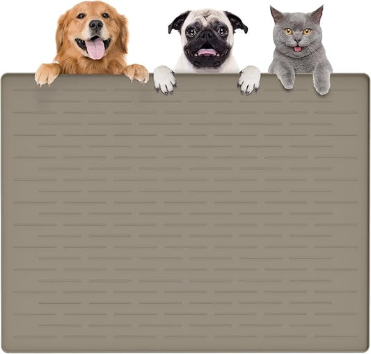 Largest Dog Food Mat, 39.5"x29.5" Silicone Dog and Cat Mat by Goldleaf