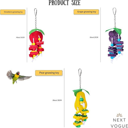 Natural Wood Parrot Toys Set of 6 Pieces - Image 3