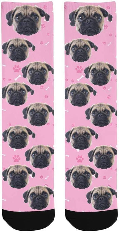 Custom Face Socks, Personalized Dog Lover Pet Photo Picture on Socks Unisex - Image 3