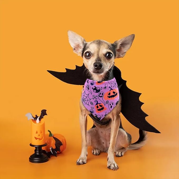 PET SHOW 50 Pack Halloween Small Dog Bandanas Girl Boy Pumpkin Bat Ghost Cat - Image 6