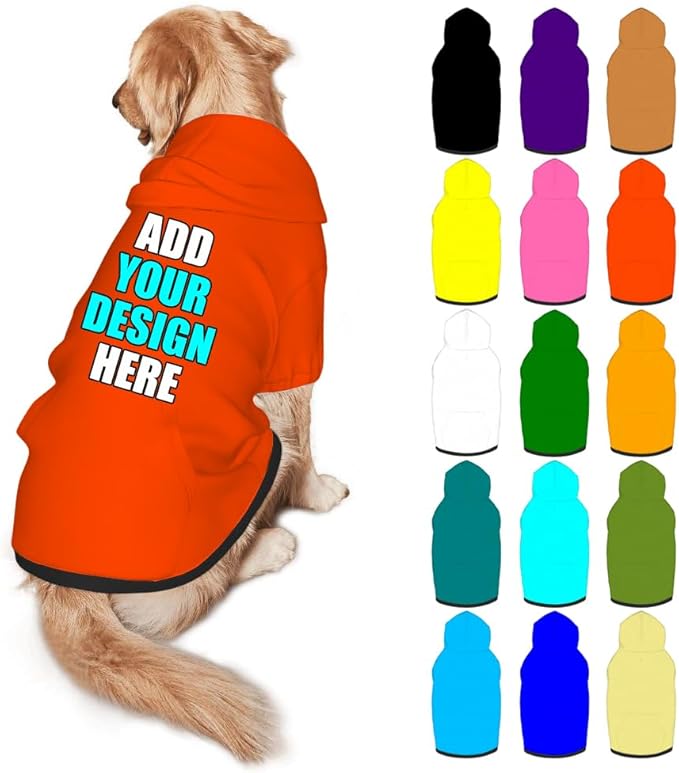 Customized Dog Hoodie with Name Logo Personalized Text Soft & Warm by Mynvzrk