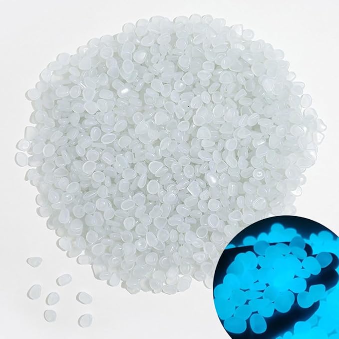 Glow in The Dark Stones 1000 Pcs Glow Pebbles Aquarium Rocks by OMCleaner