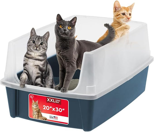 IRIS USA XX-Large Cat Litter Box, Open Top Extra Large Litter Box by IRISUSA