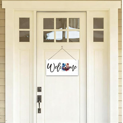 Welcome Sign for Front Door, Welcome Decor Wooden Hanging Sign for Wall Decor - Image 4