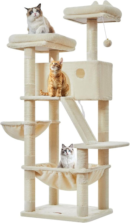 Taoqimiao Cat Tree 57.5-Inch, Cat Tower - Image 8