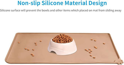 AUDWUD Silicone Waterproof Pet Feeding Mats, Anti Slip Bowl Pad, Dog Mat - Image 2