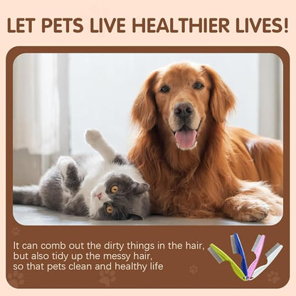 2 Pack Multifunctional Pet Comb, Upgrade Pet Grooming Brush Magic Tear Stain - Image 3