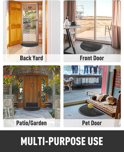 tchdio Door Mat Outdoor Indoor Entrance Doormat-Semicircular Durable Rubber Non - Image 7