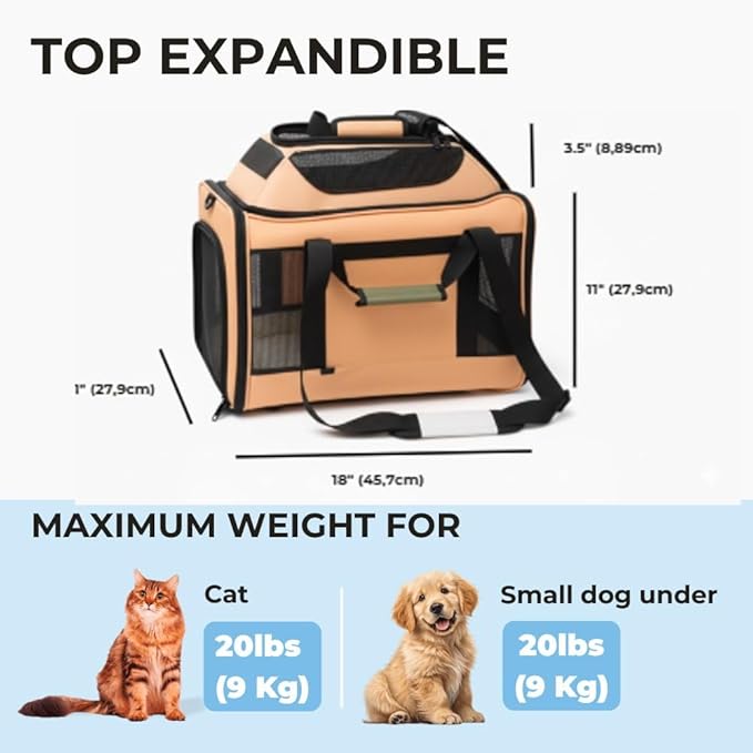 Cat Carrier Dog Carrier Airline Approved, Pet Carrier - Image 4